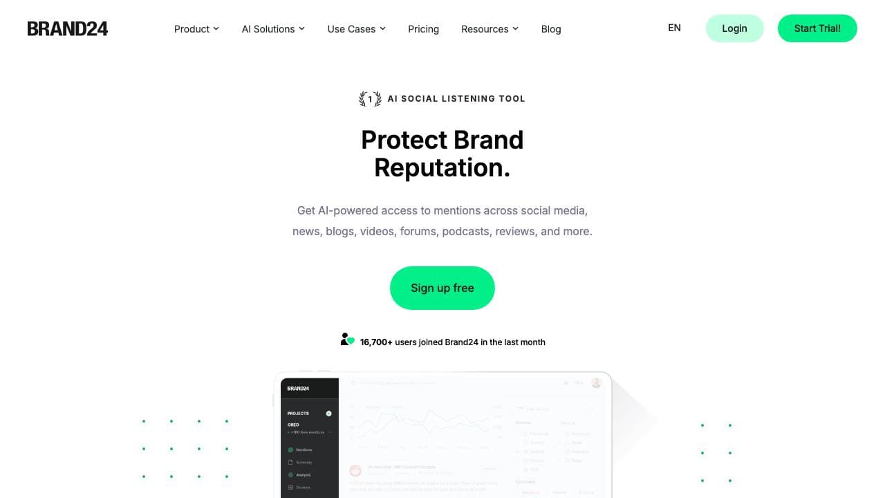 Capture d'écran de Brand24