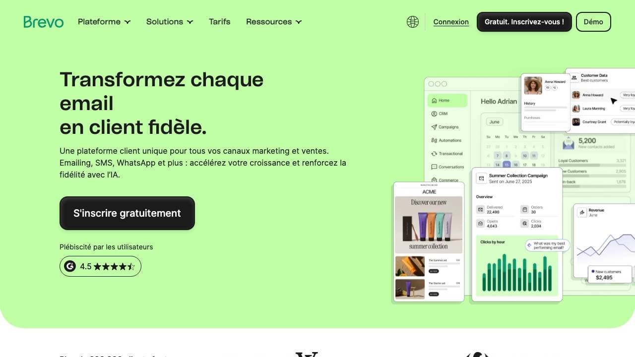 Capture d'écran de Brevo