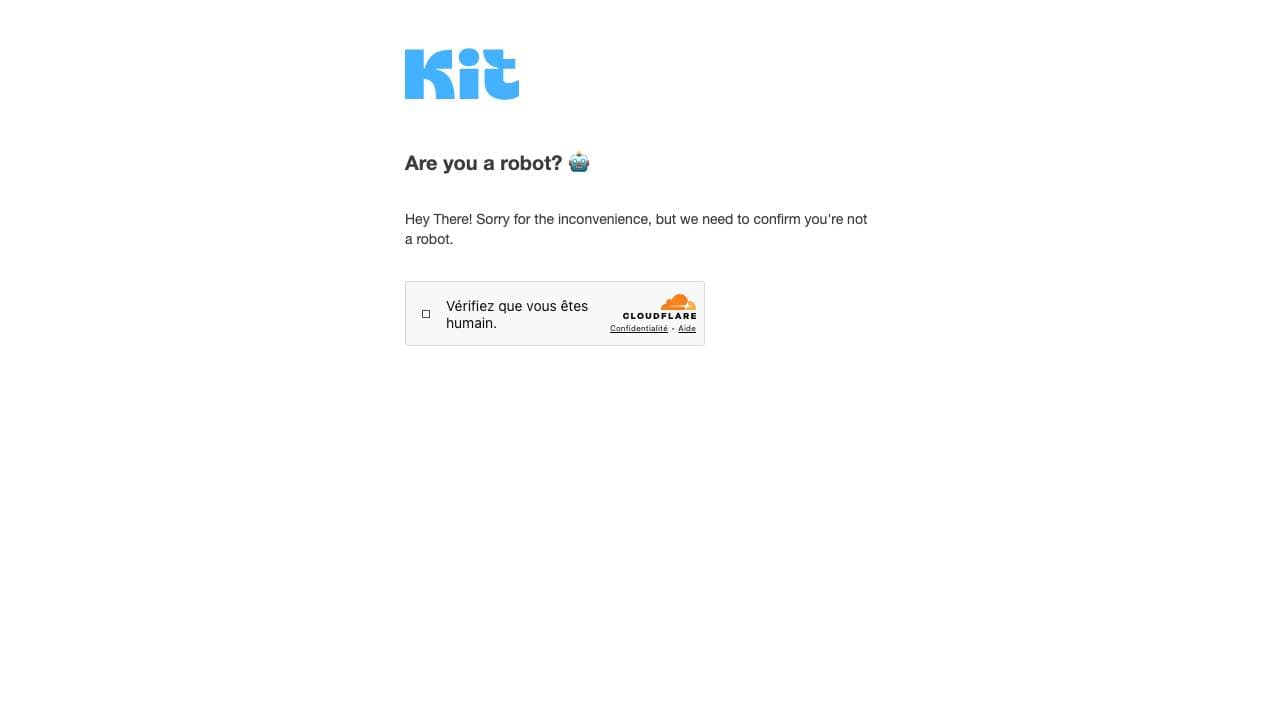 Capture d'écran de Kit (ConvertKit)