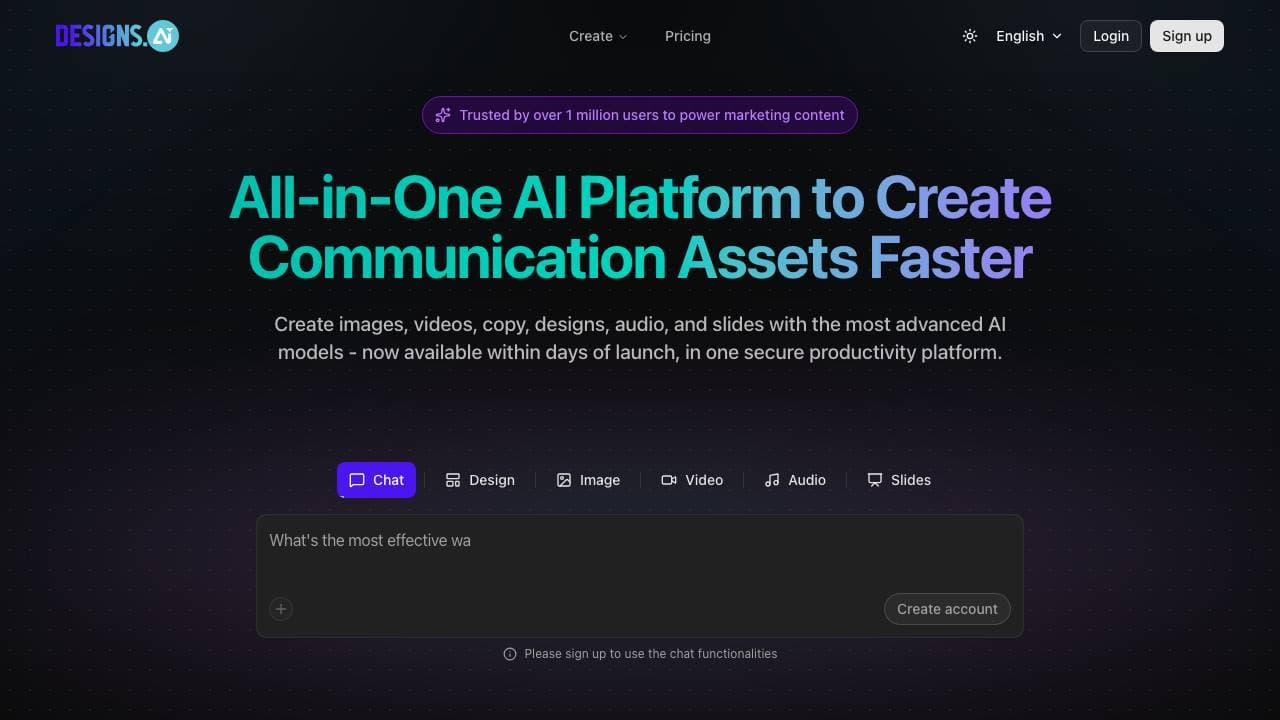 Capture d'écran de Designs.ai