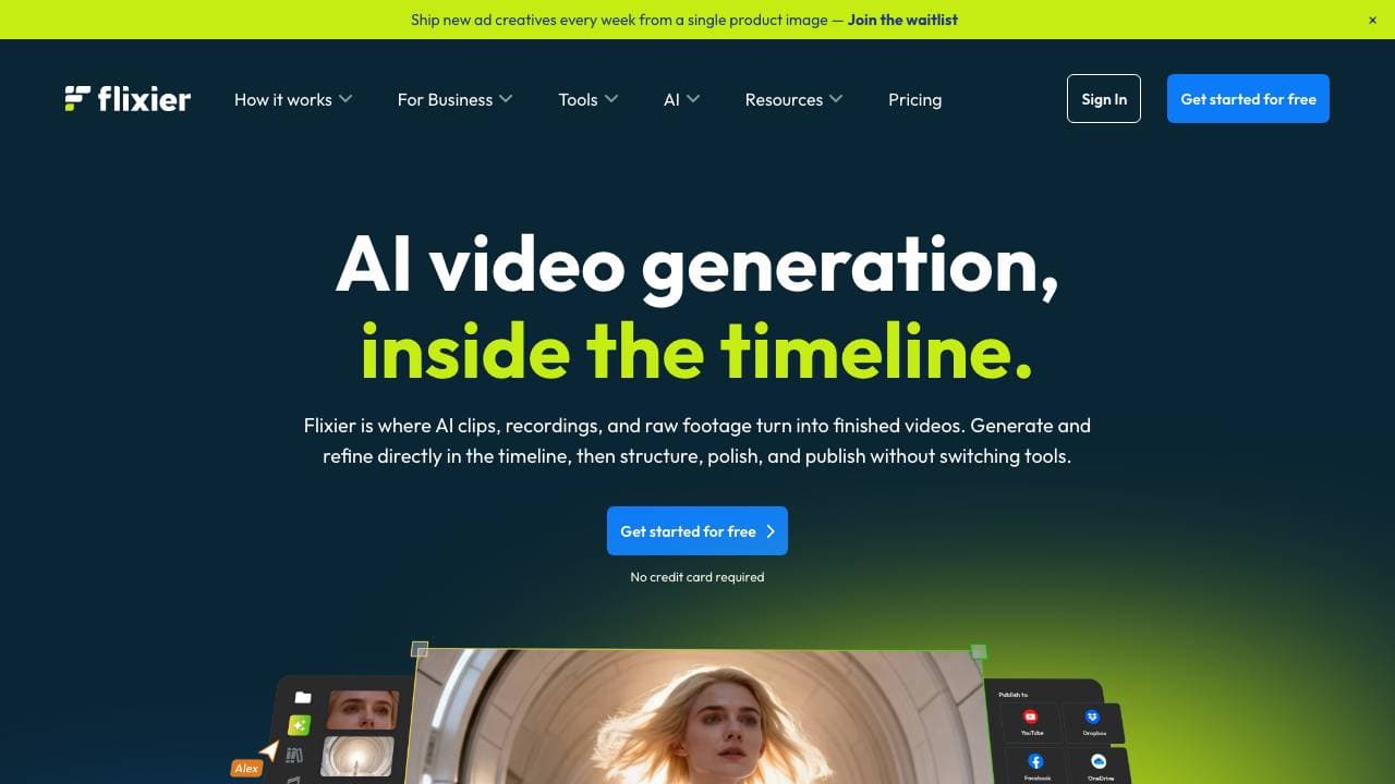 Capture d'écran de Flixier