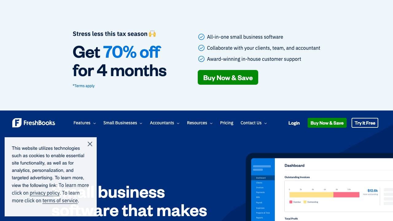 Capture d'écran de FreshBooks