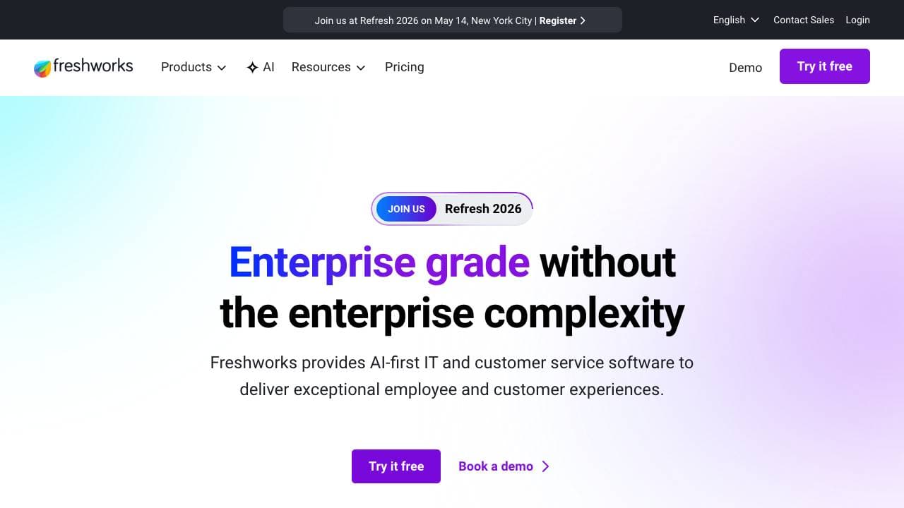 Capture d'écran de Freshworks