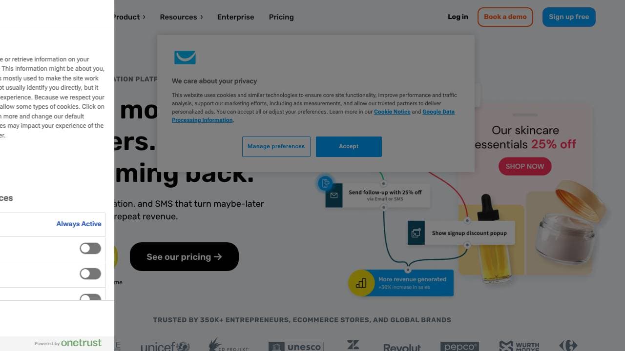 Capture d'écran de GetResponse