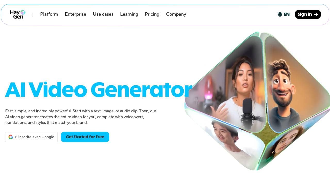 Capture d'écran de HeyGen