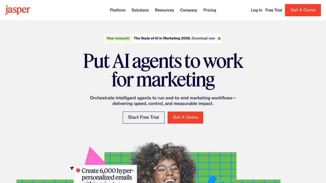 Capture d'écran de Jasper AI