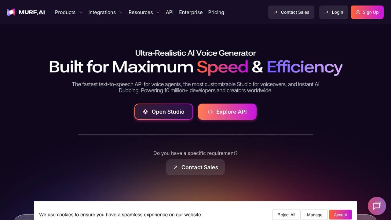 Capture d'écran de Murf AI