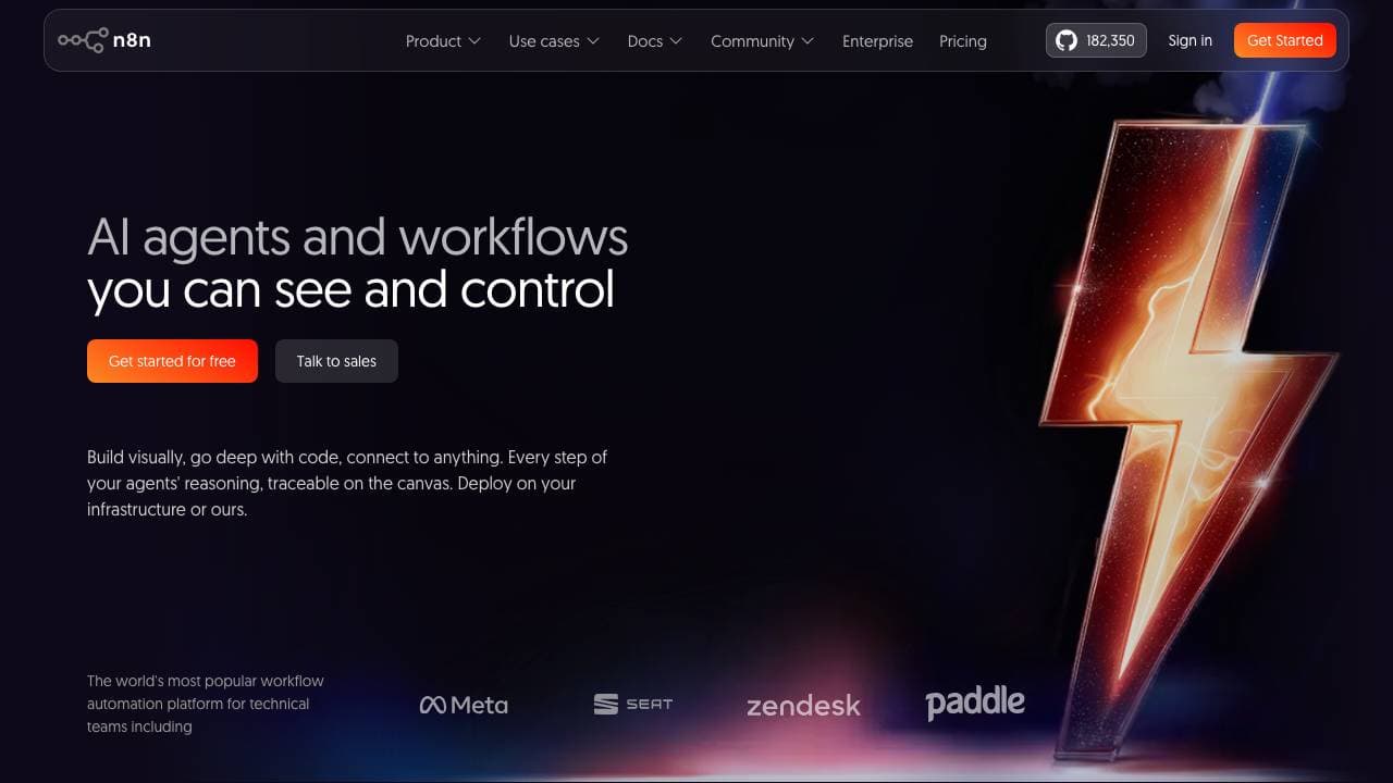 Capture d'écran de n8n