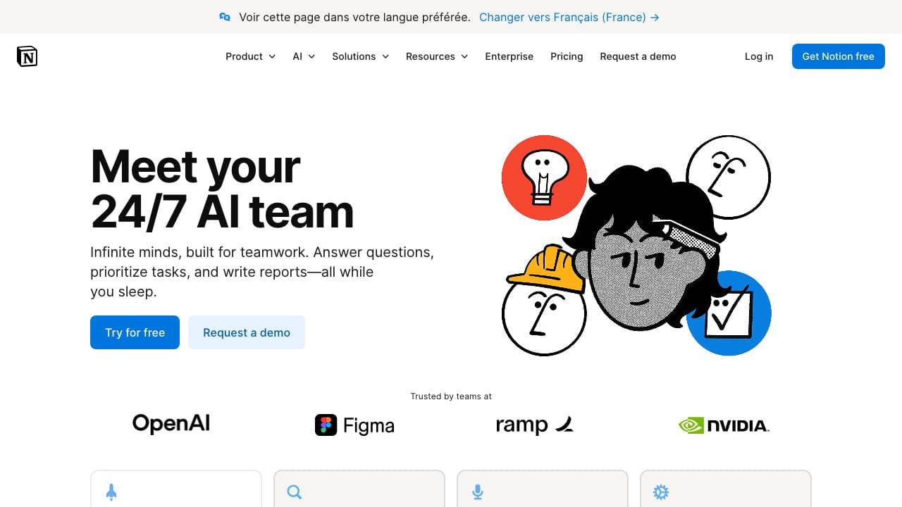 Capture d'écran de Notion AI