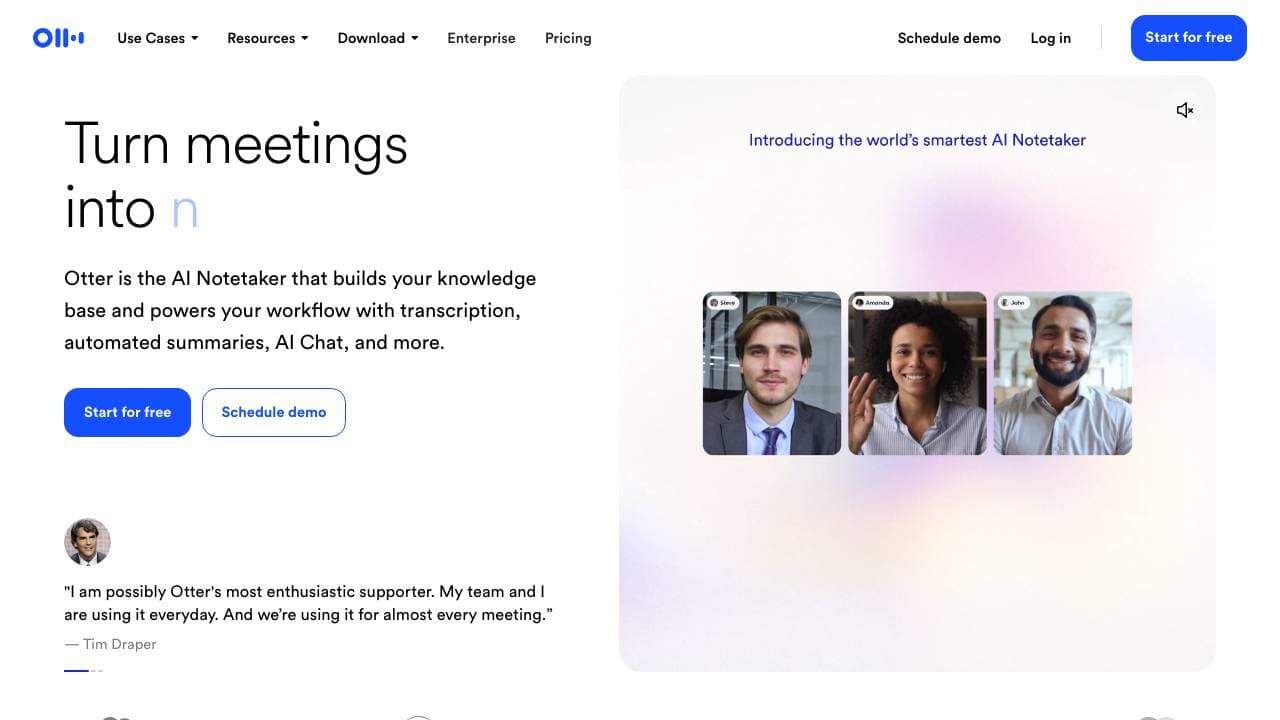 Capture d'écran de Otter.ai