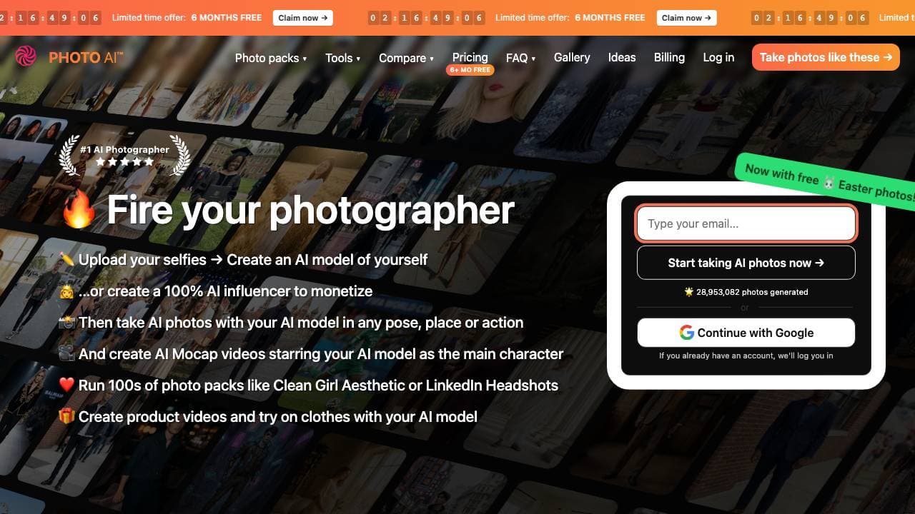 Capture d'écran de PhotoAI.com
