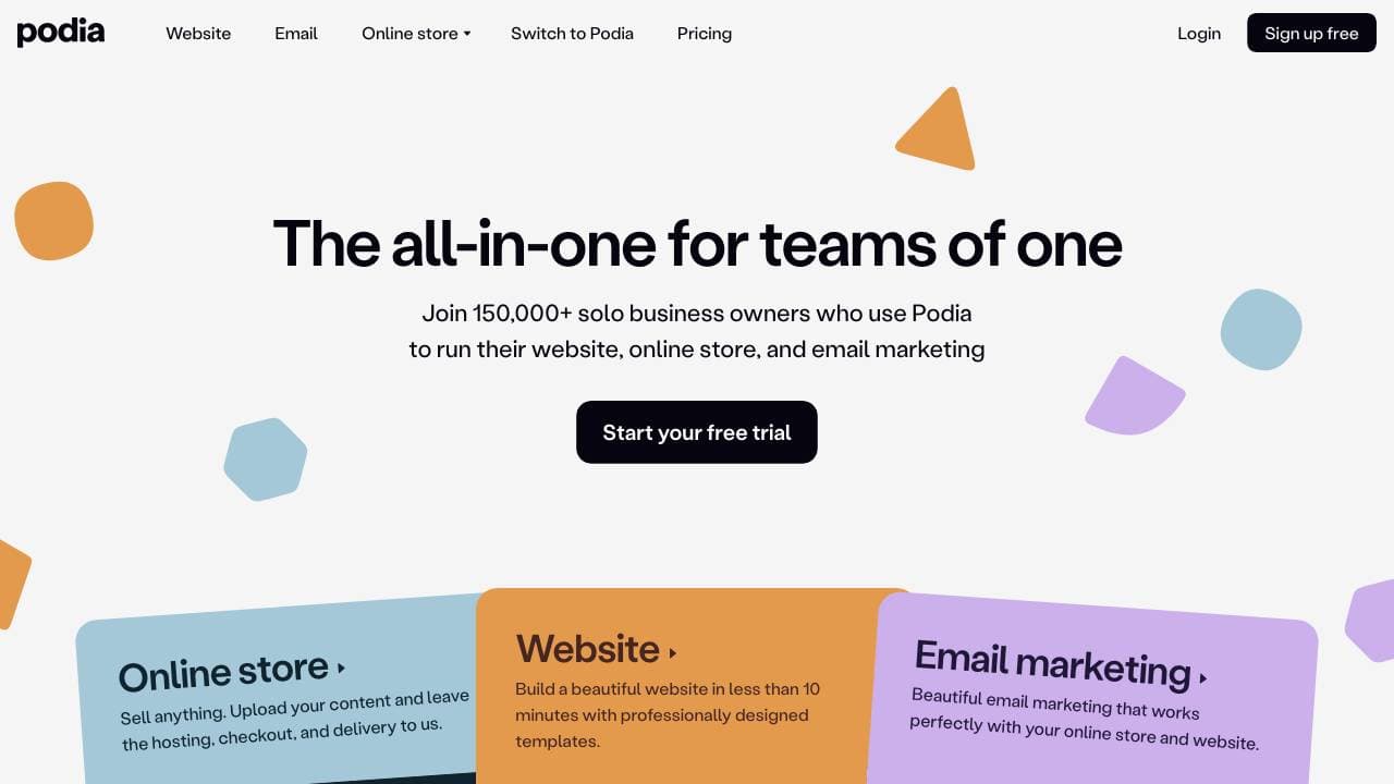 Capture d'écran de Podia