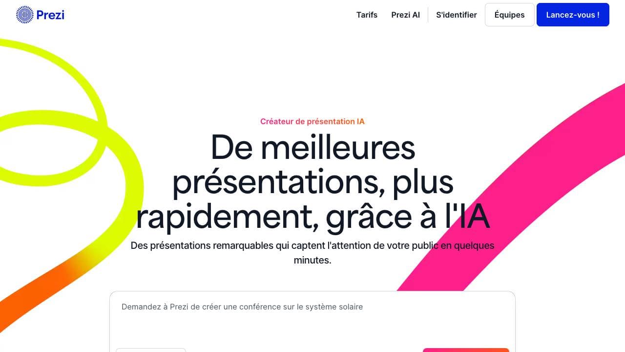 Capture d'écran de Prezi