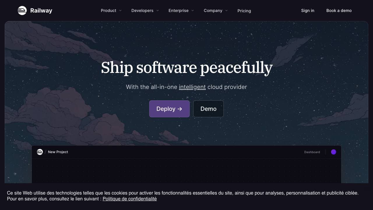 Capture d'écran de Railway