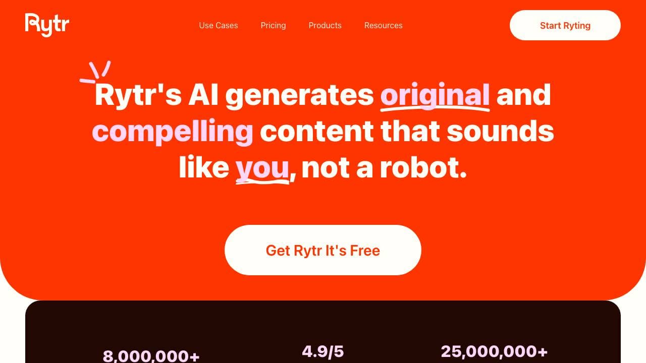 Capture d'écran de Rytr