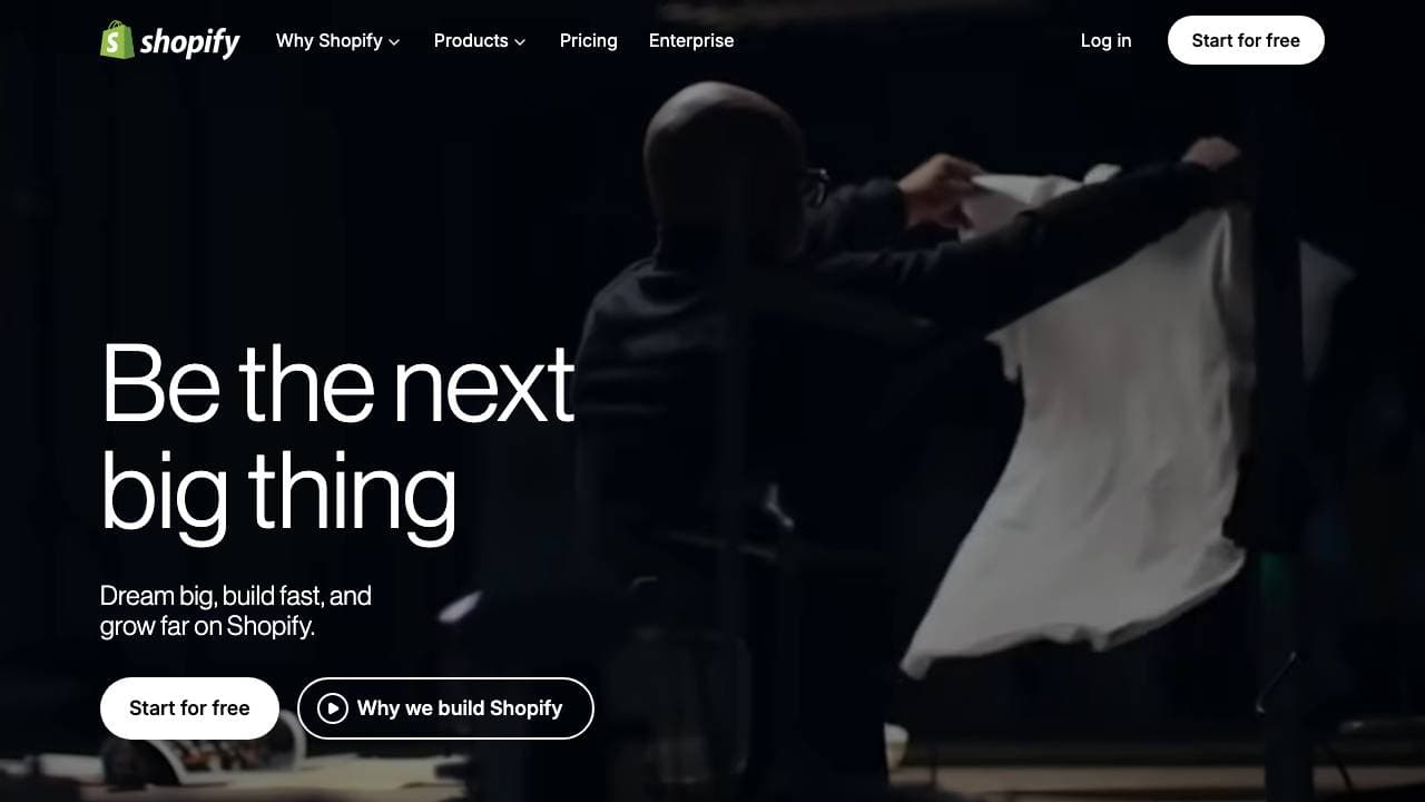 Capture d'écran de Shopify