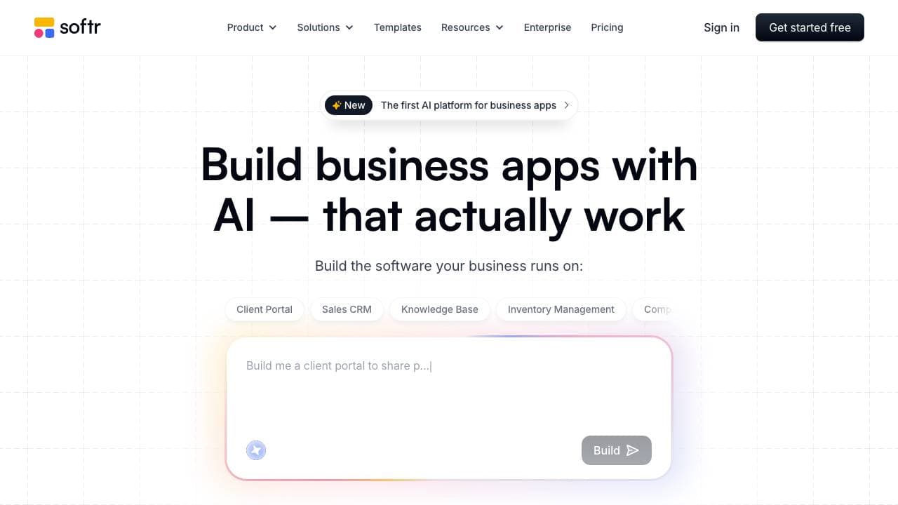 Capture d'écran de Softr
