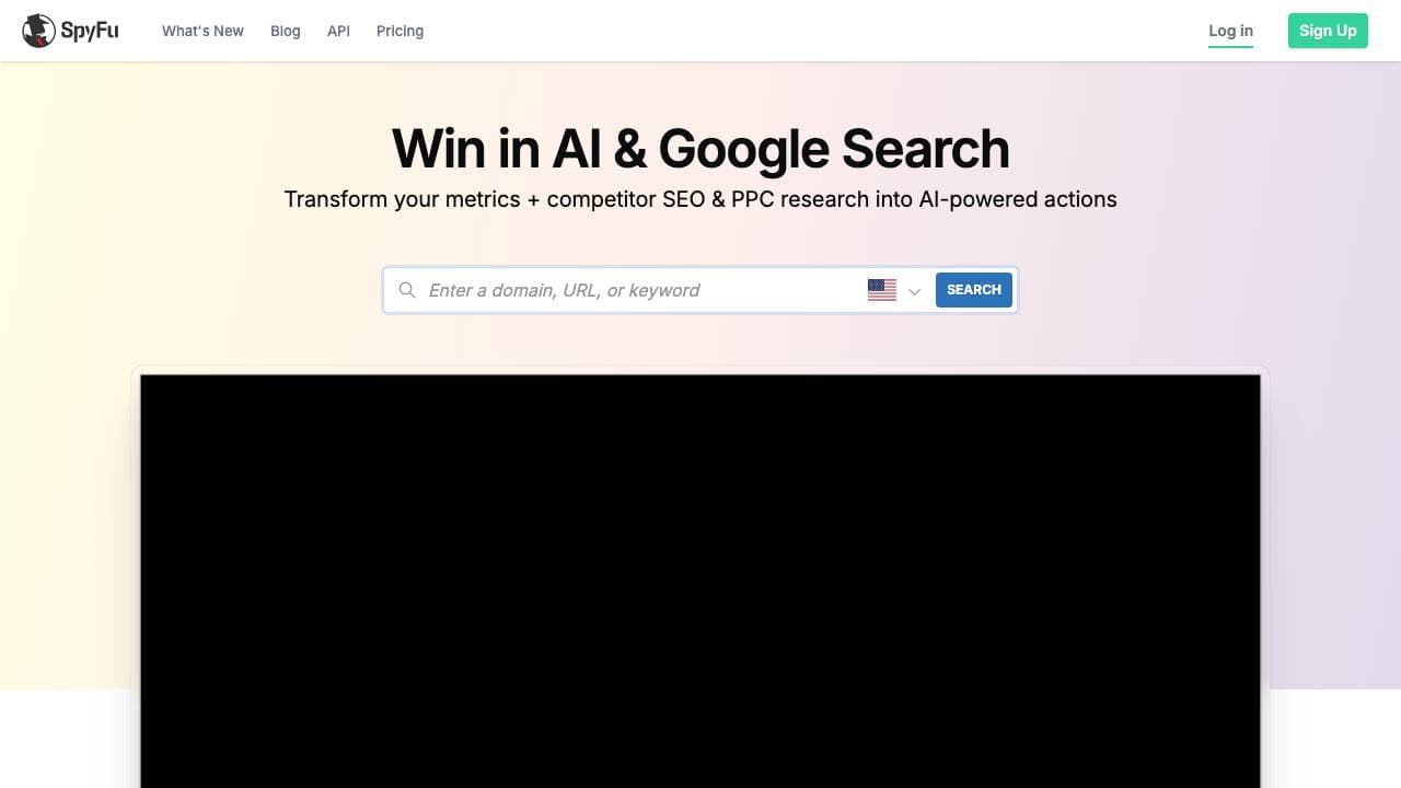 Capture d'écran de SpyFu