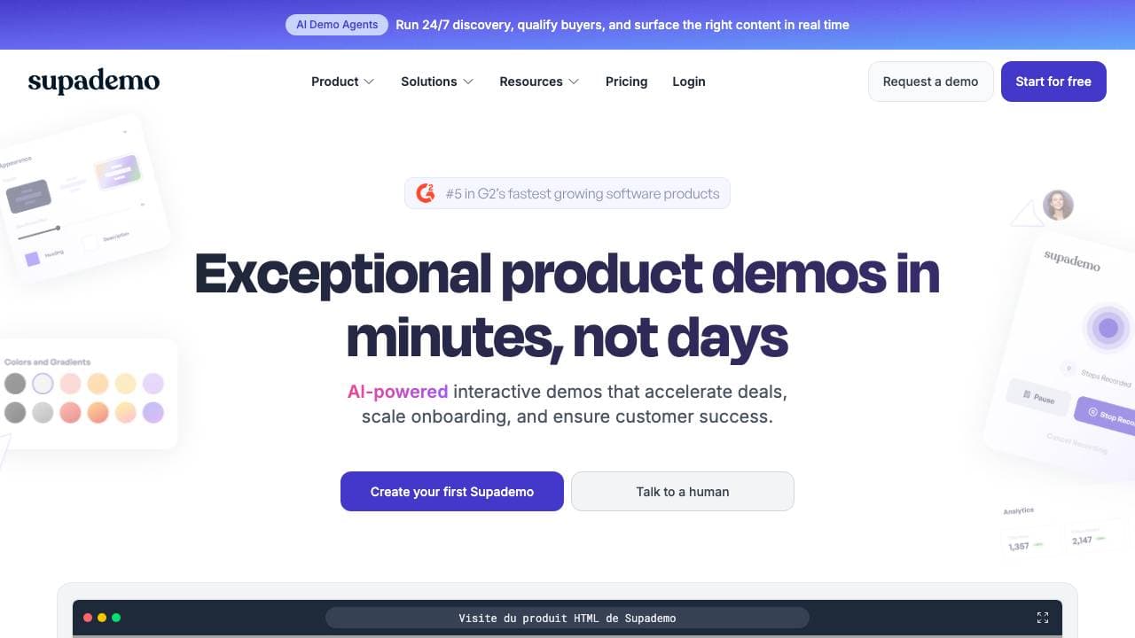 Capture d'écran de Supademo
