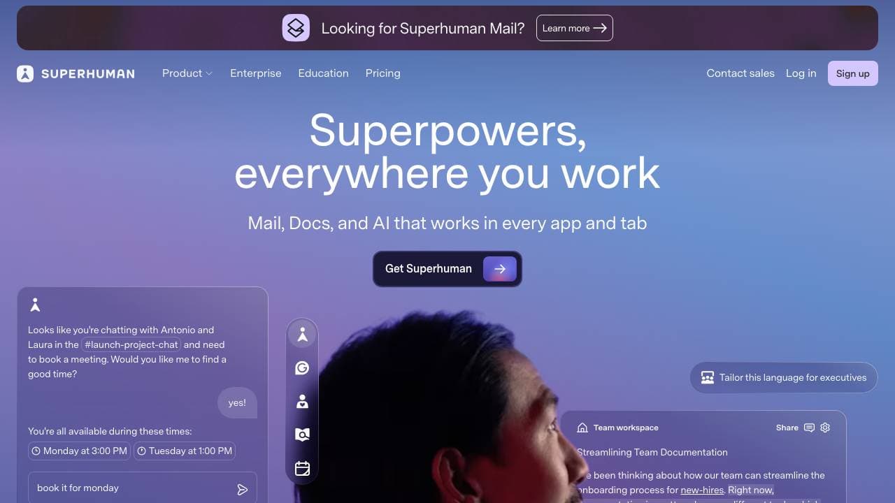 Capture d'écran de Superhuman