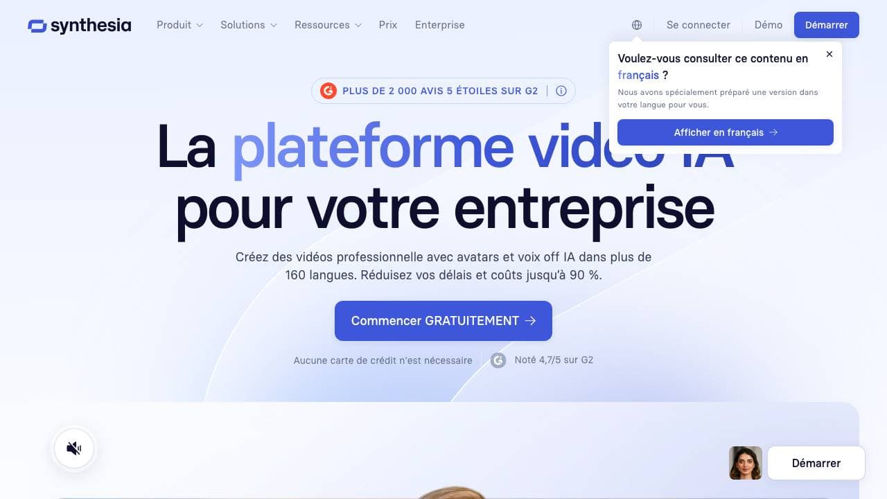 Capture d'écran de Synthesia