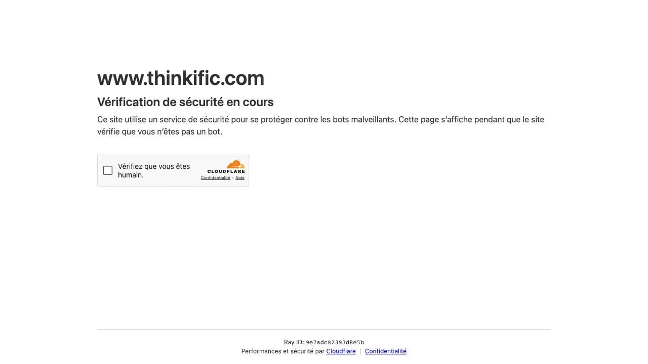 Capture d'écran de Thinkific