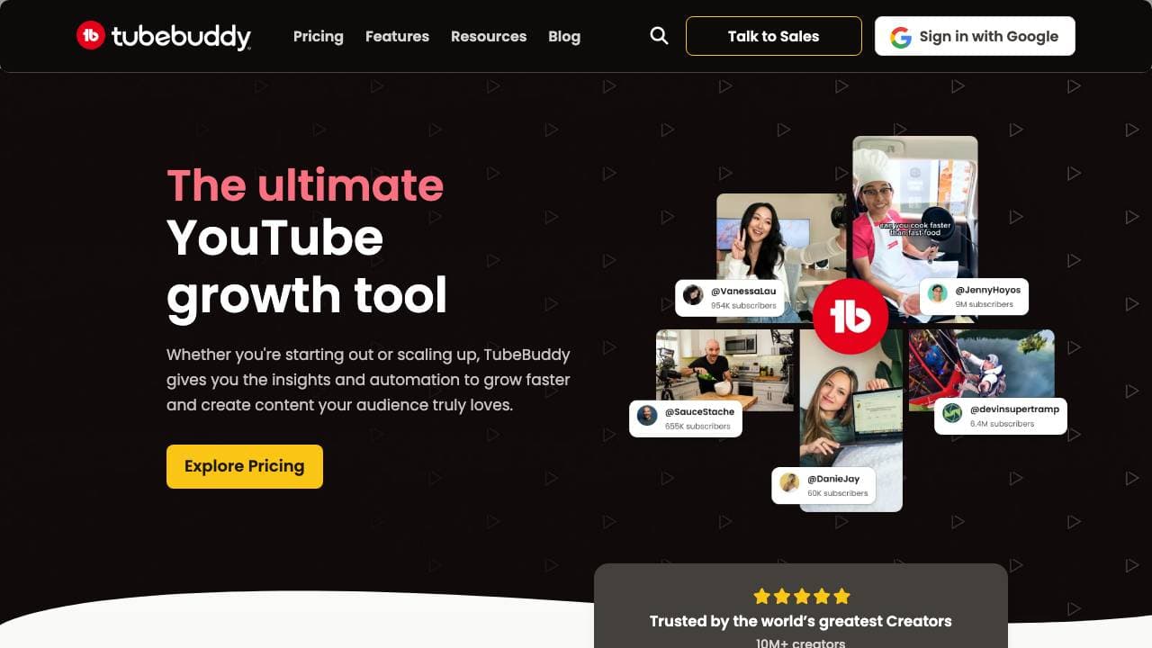 Capture d'écran de TubeBuddy