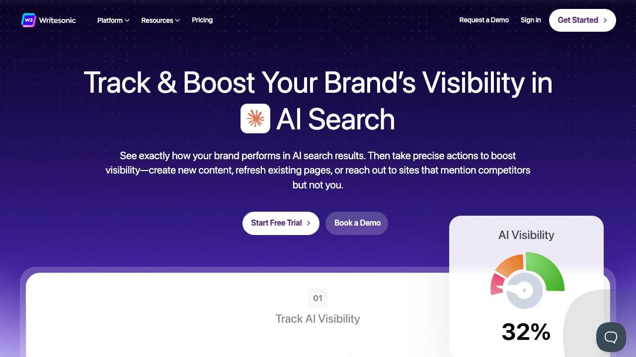 Capture d'écran de Writesonic