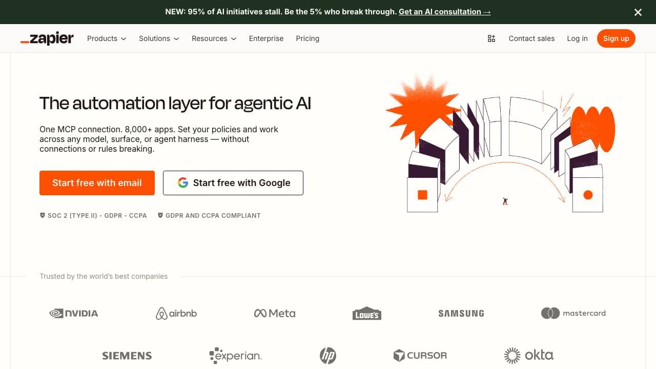 Capture d'écran de Zapier