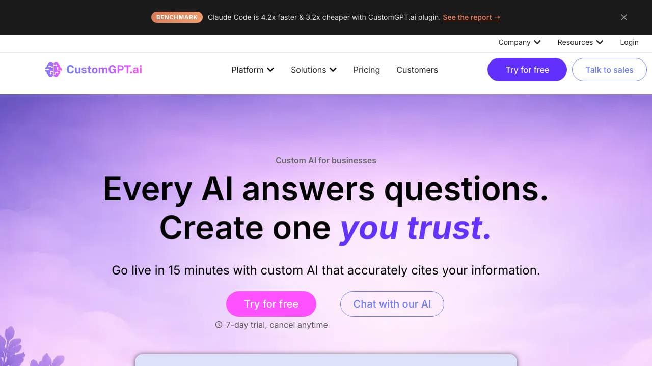 Capture d'écran de CustomGPT