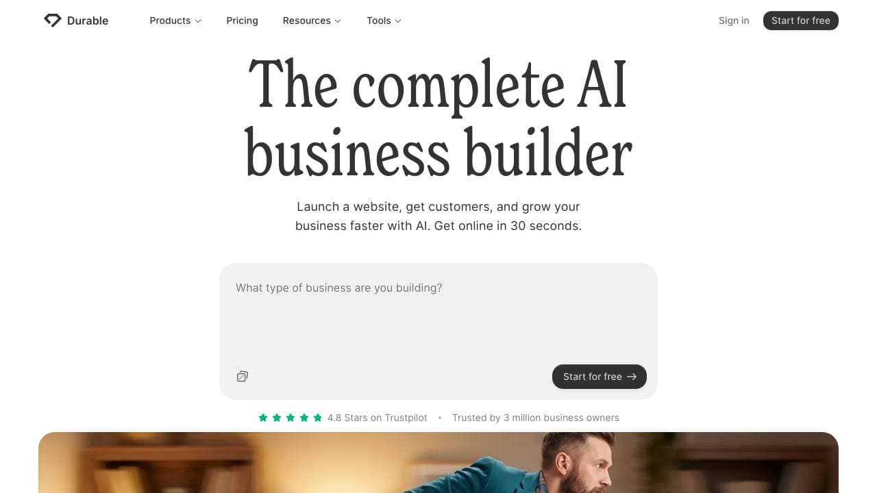 Capture d'écran de Durable