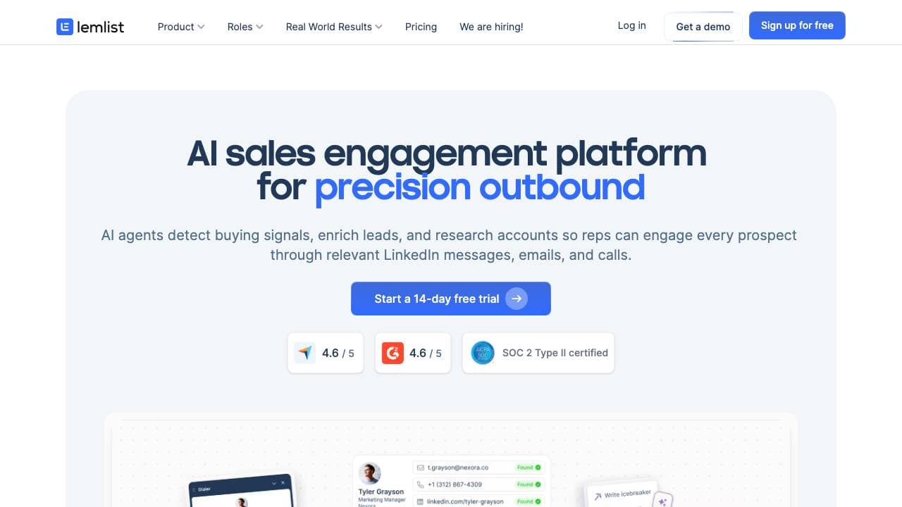 Capture d'écran de lemlist