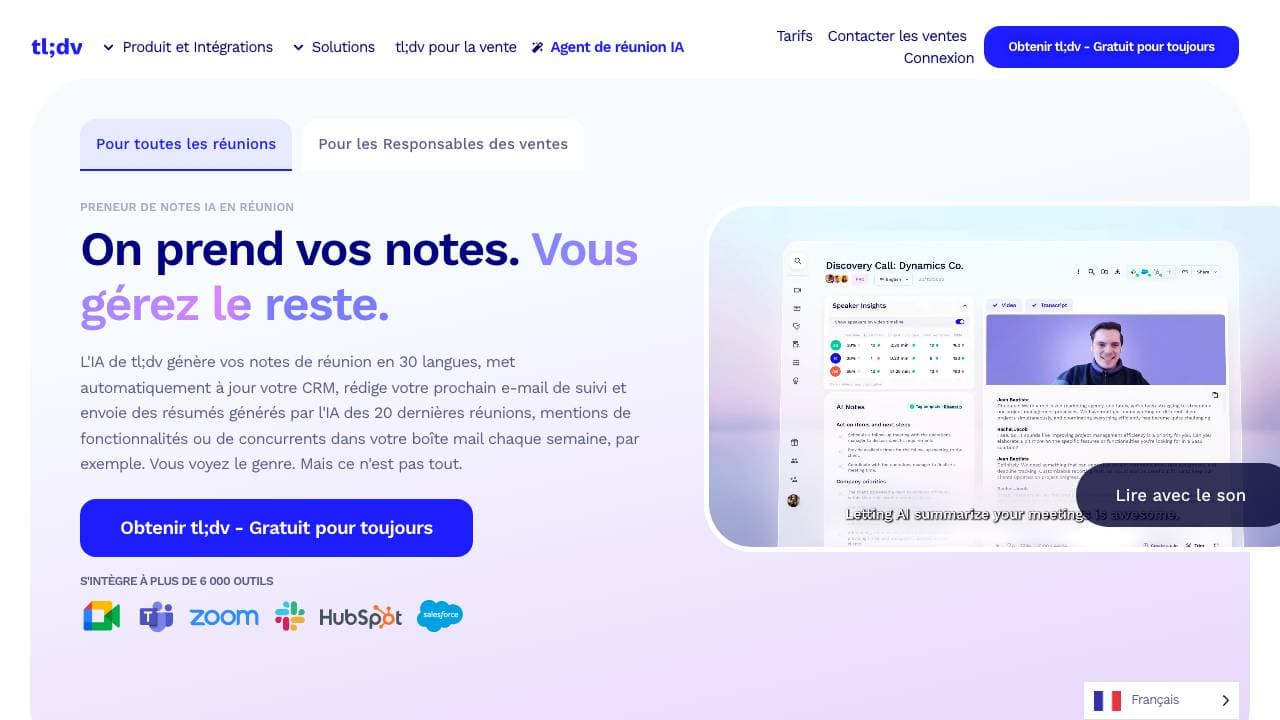 Capture d'écran de tl;dv