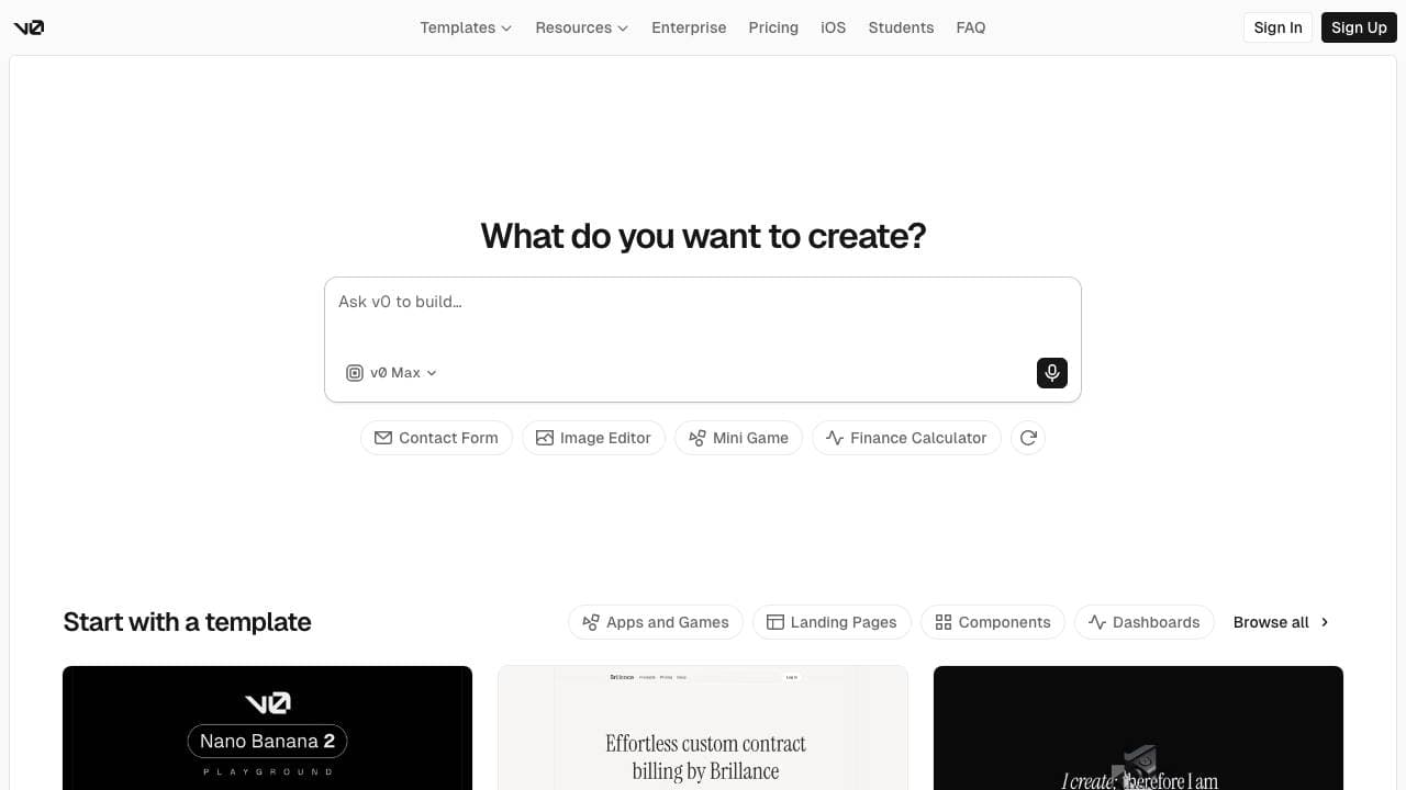Capture d'écran de v0