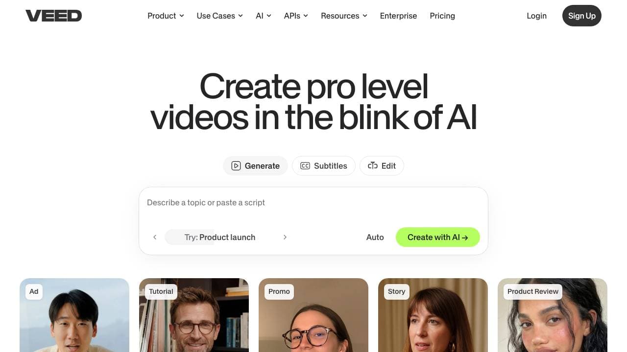 Capture d'écran de VEED.io