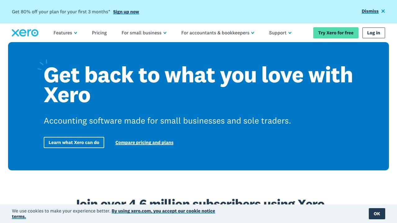 Capture d'écran de Xero