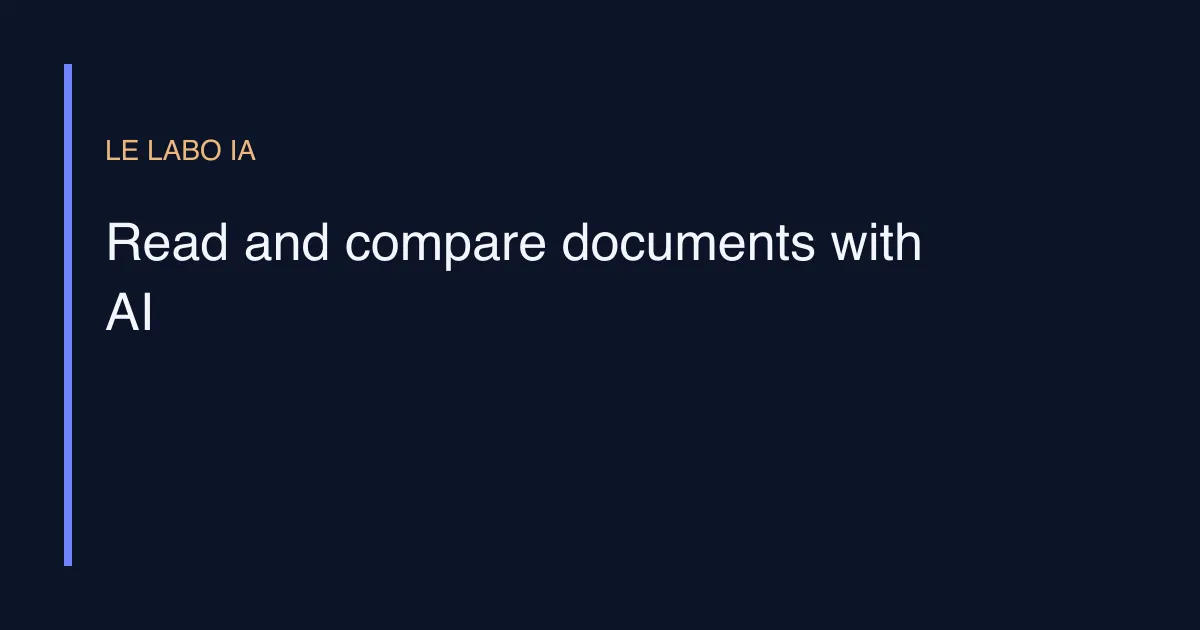 Read and compare documents with AI