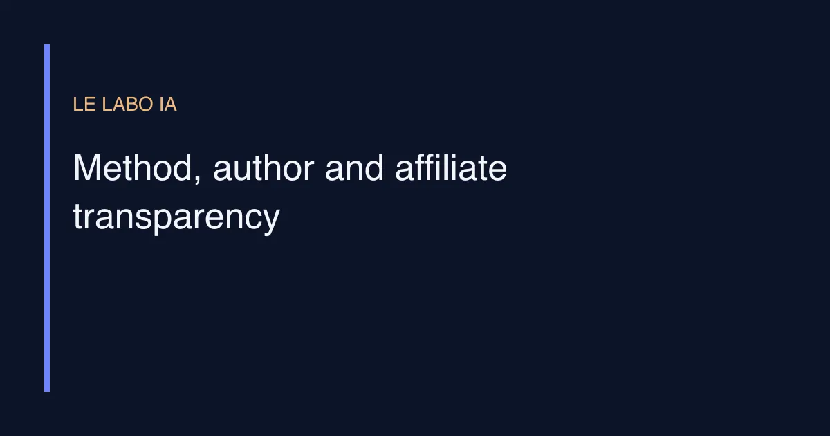 Method, author and affiliate transparency