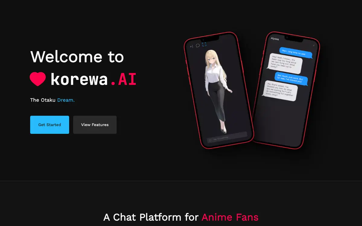 Capture d’écran de la page d’accueil de korewa.AI