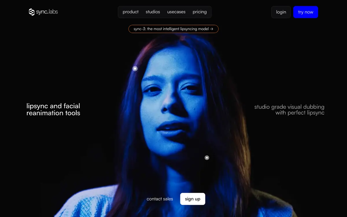 Capture d’écran de la page d’accueil de sync